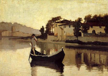 Giuseppe Abbati Arno near Casaccia oil painting picture
